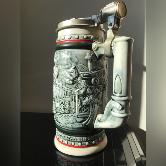 Locomotive Railroad Collector Stein 1982 Made in Brazil - Picture 5 of 9